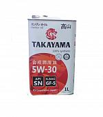 TAKAYAMA 5W-30 масло моторное cинт ILSAC GF-5 API SN  (1л)  пластик